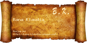 Bana Klaudia névjegykártya